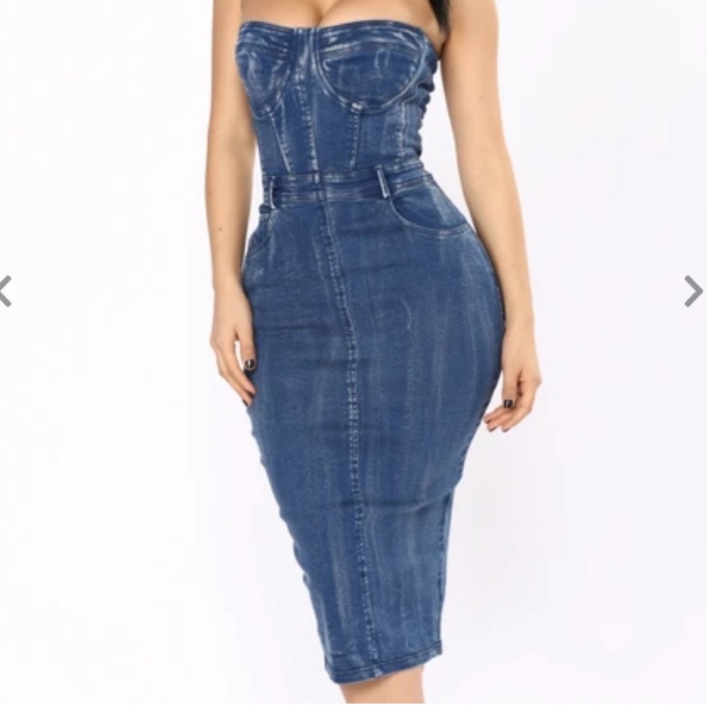 Fashion nova jean dress. Size medium